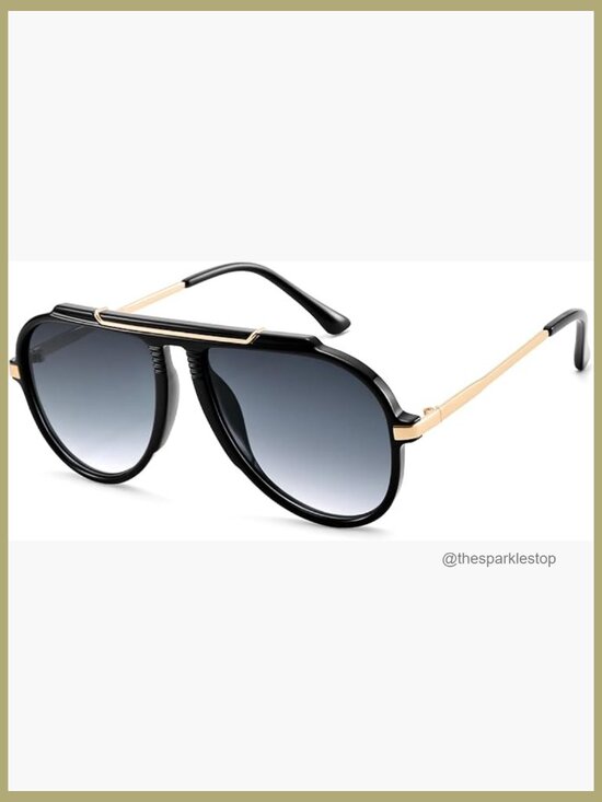 Oversized Aviator Sunglasses, Retro Oval Frame, UV400 Protection main image 7